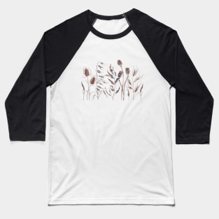 Watercolor dried wildflowers Baseball T-Shirt